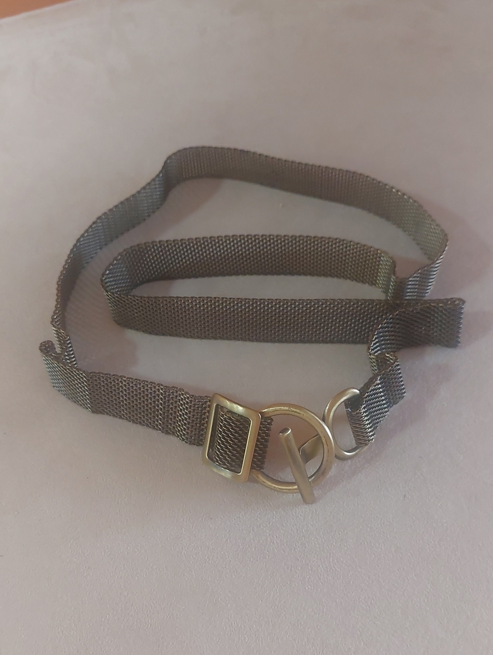 VINTAGE, Mesh Belt with Gold Tone Toggle
